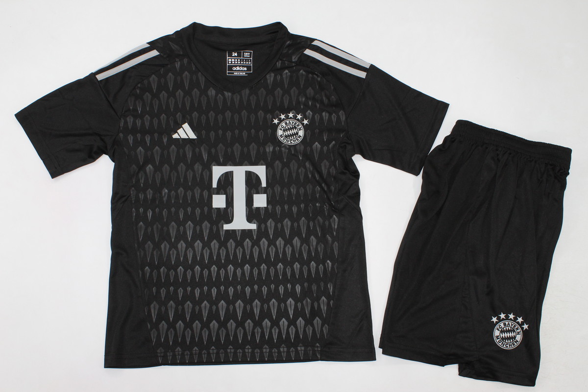 Kids-Bayern Munich 23/24 GK Black Soccer Jersey